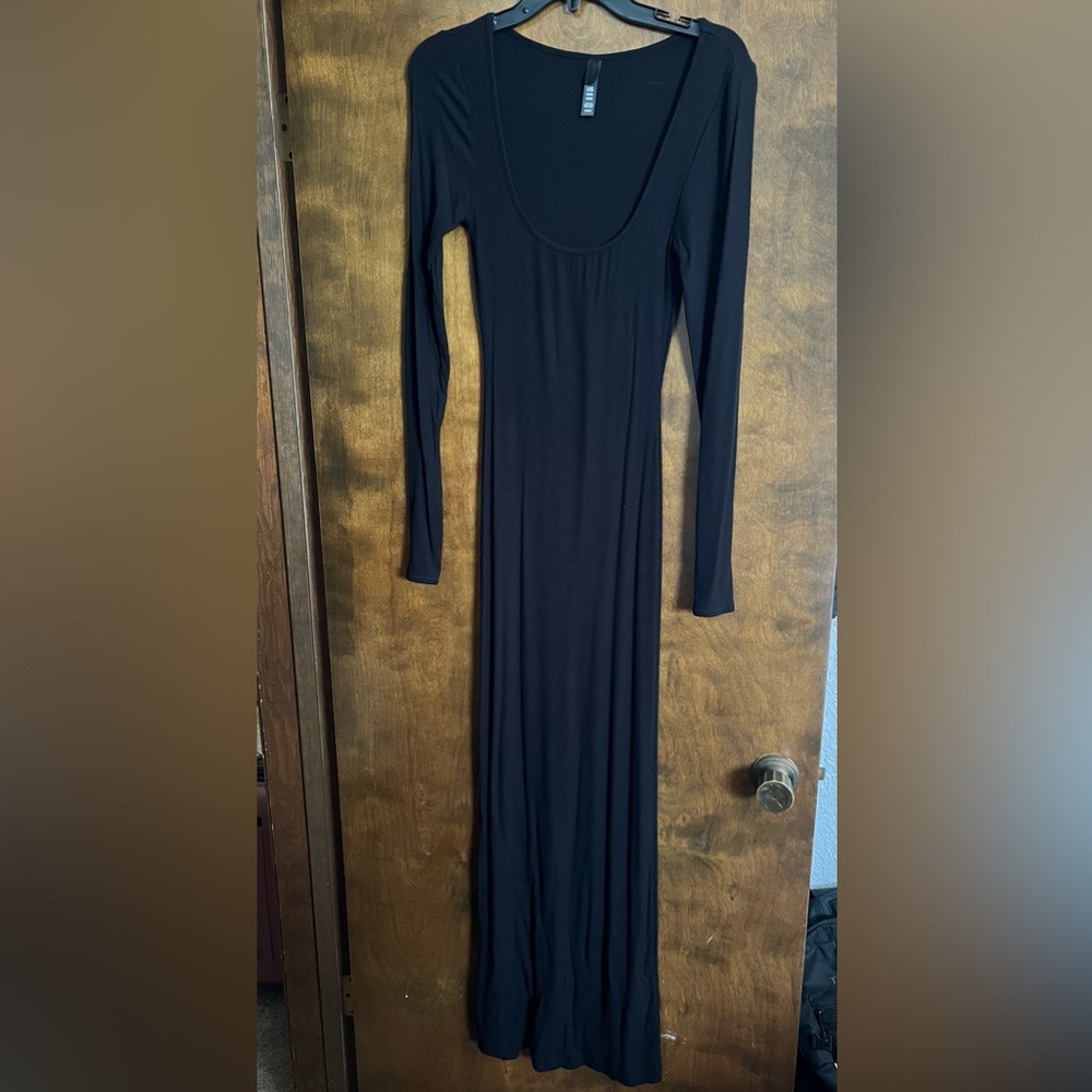 SKIMS Black/Onyx Soft Lounge Long Sleeve Dress